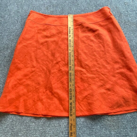 Talbots Skirt Womens 16P Orange  A-Line Pure Irish Linen‎ Lined Business casual - Picture 9 of 12
